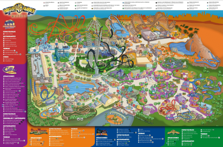 Parque Warner Madrid Map and Brochure (2021 – 2025)
