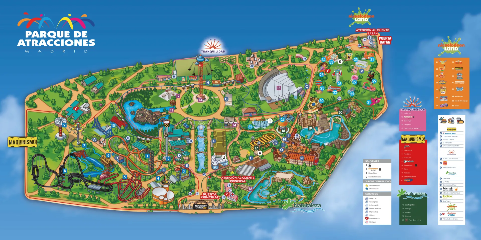 Parque de Atracciones de Madrid Map 2025
