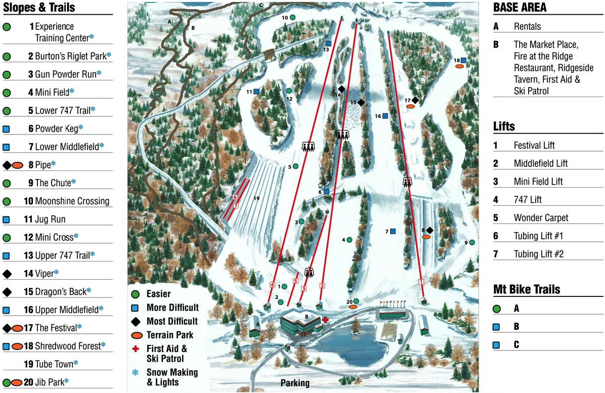 Powder Ridge Mountain Park & Resort Map and Brochure (2025 - 2021 ...
