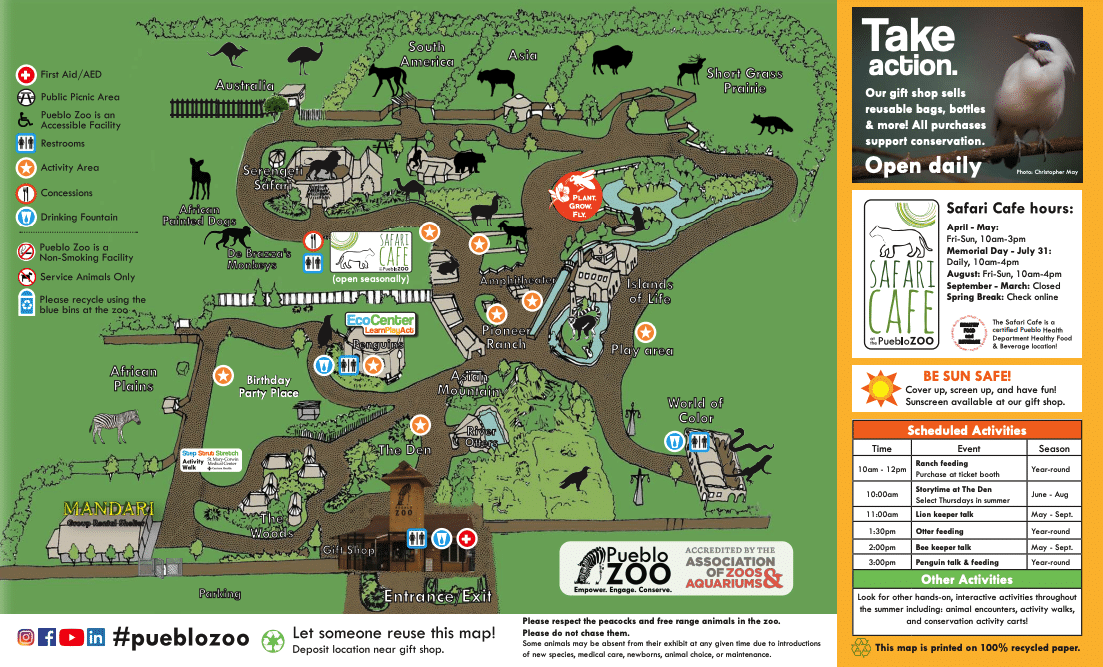 Pueblo Zoo Map and Brochure (2022 - 2023) | ThemeParkBrochures.net