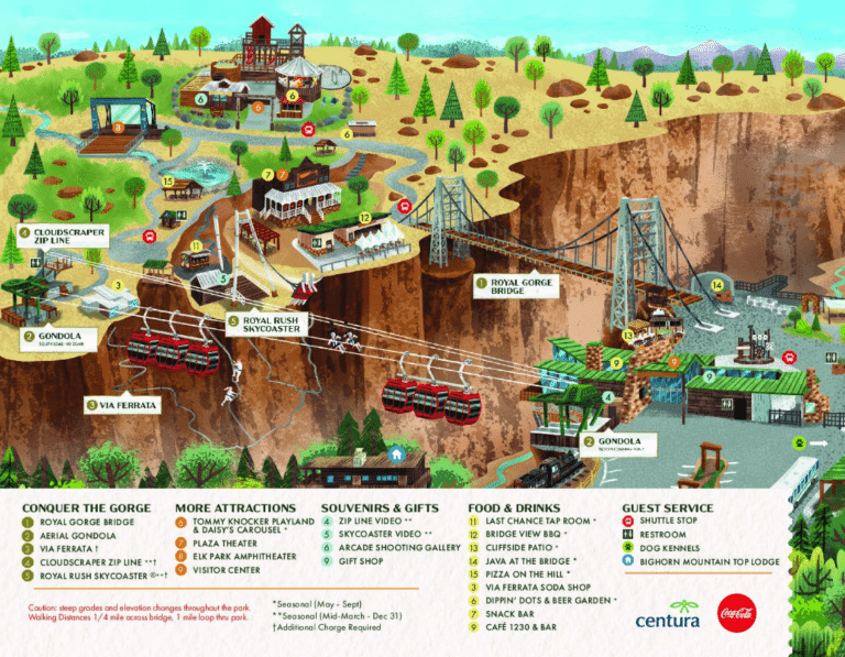 Royal Gorge Bridge & Park Map and Brochure (2025 – 2023)