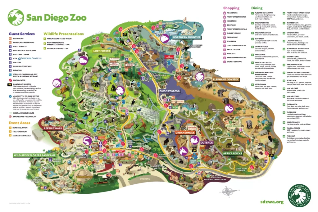 San Diego Zoo Park Map 2024