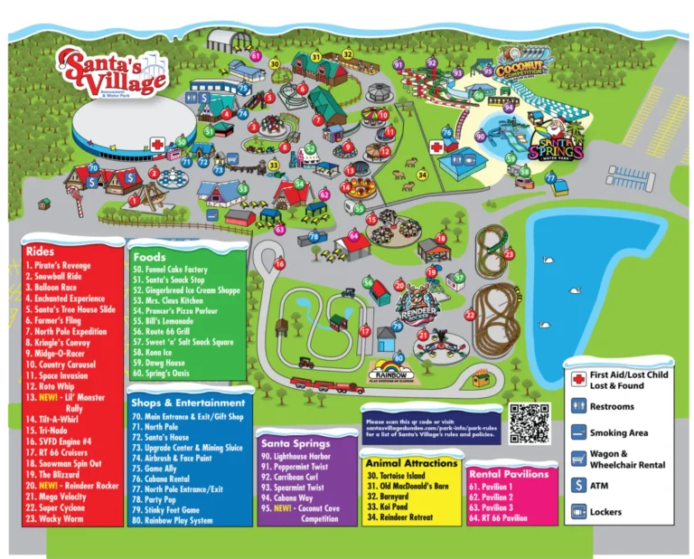 Santa's Village AZoosment Park Map 2025
