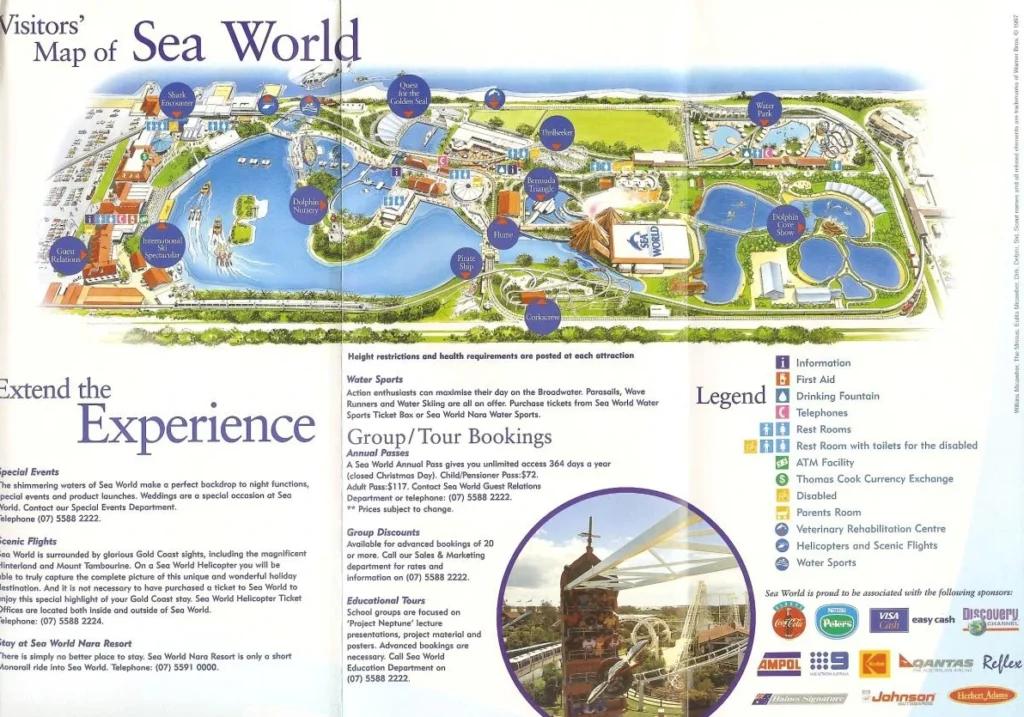 SeaWorld Gold Coast Map 1997