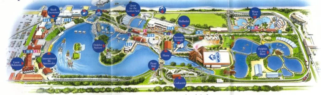 SeaWorld Gold Coast Map 1998