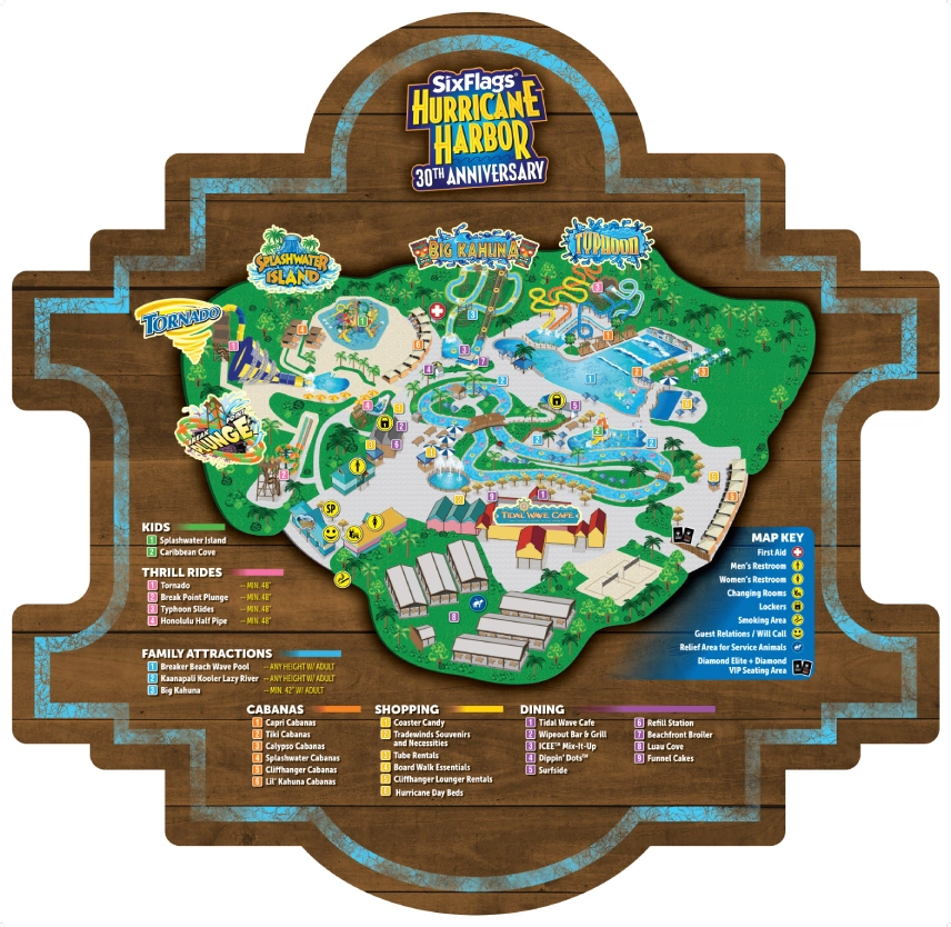 Six Flags Hurricane Harbor Concord Map 2025-1