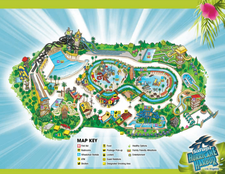 Six Flags Hurricane Harbor LA Map and Brochure (1995 – 2023)