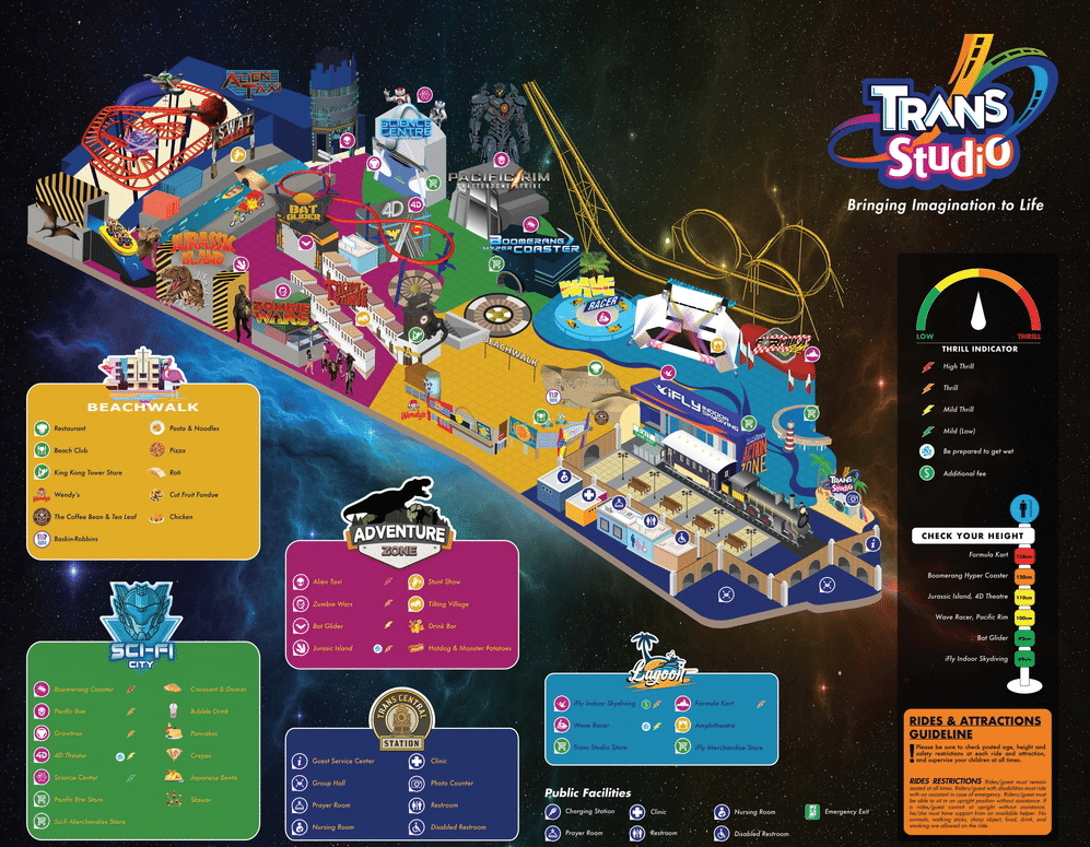 Trans Studio Cibubur Map and Brochure (2023) | ThemeParkBrochures.net