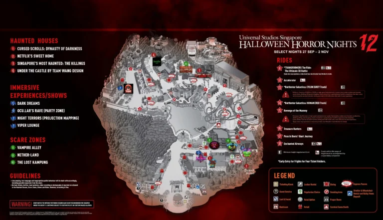Universal Studios Singapore Horror Nights 12 Map 2024