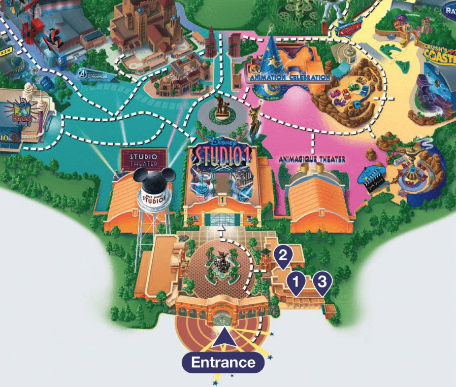 Map of Disneyland Paris and Walt Disney Studios