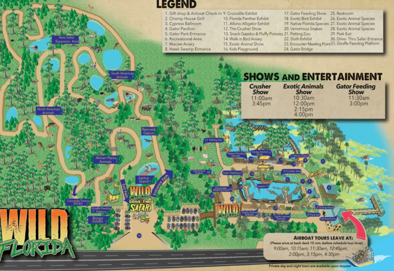 Wild Florida Airboats & Gator Park Map and Brochure (2024 – 2021)