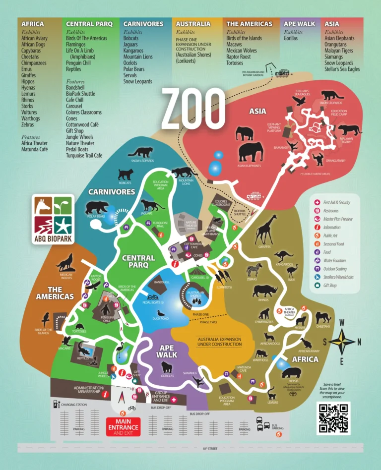ABQ BioPark Zoo Map 2025