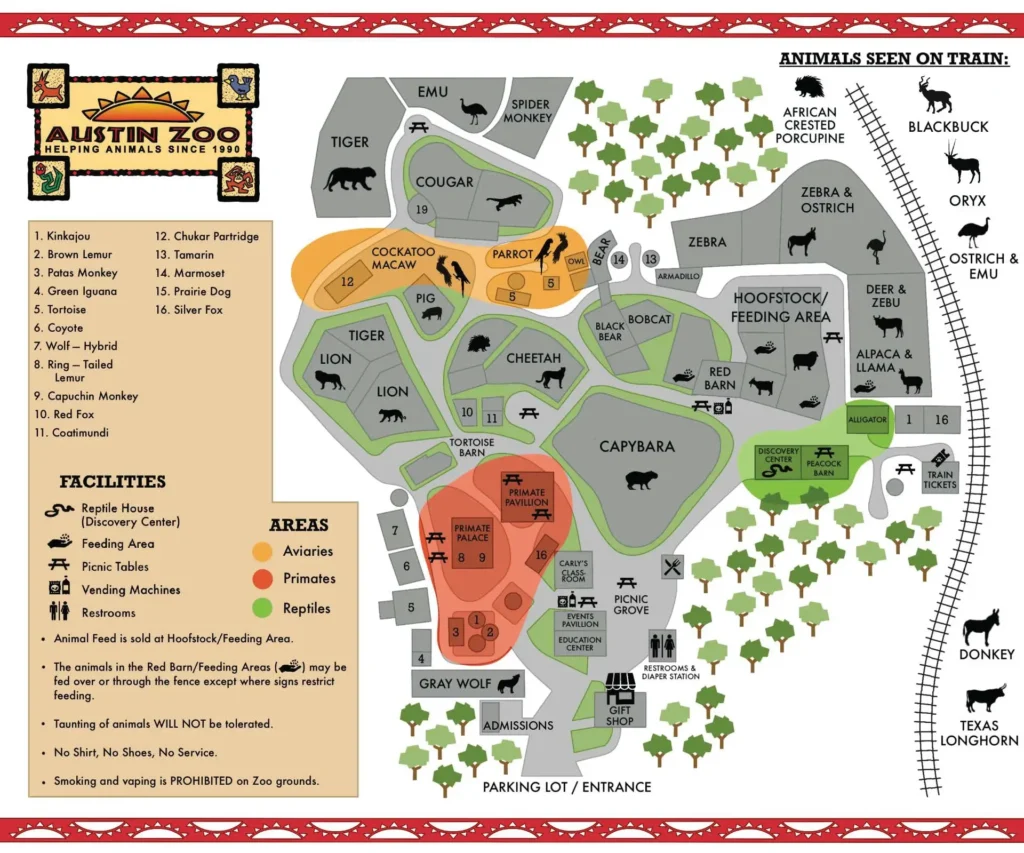 Austin Zoo Map 2024
