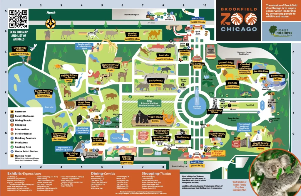 Brookfield Zoo Map and Brochure (2019 2025)