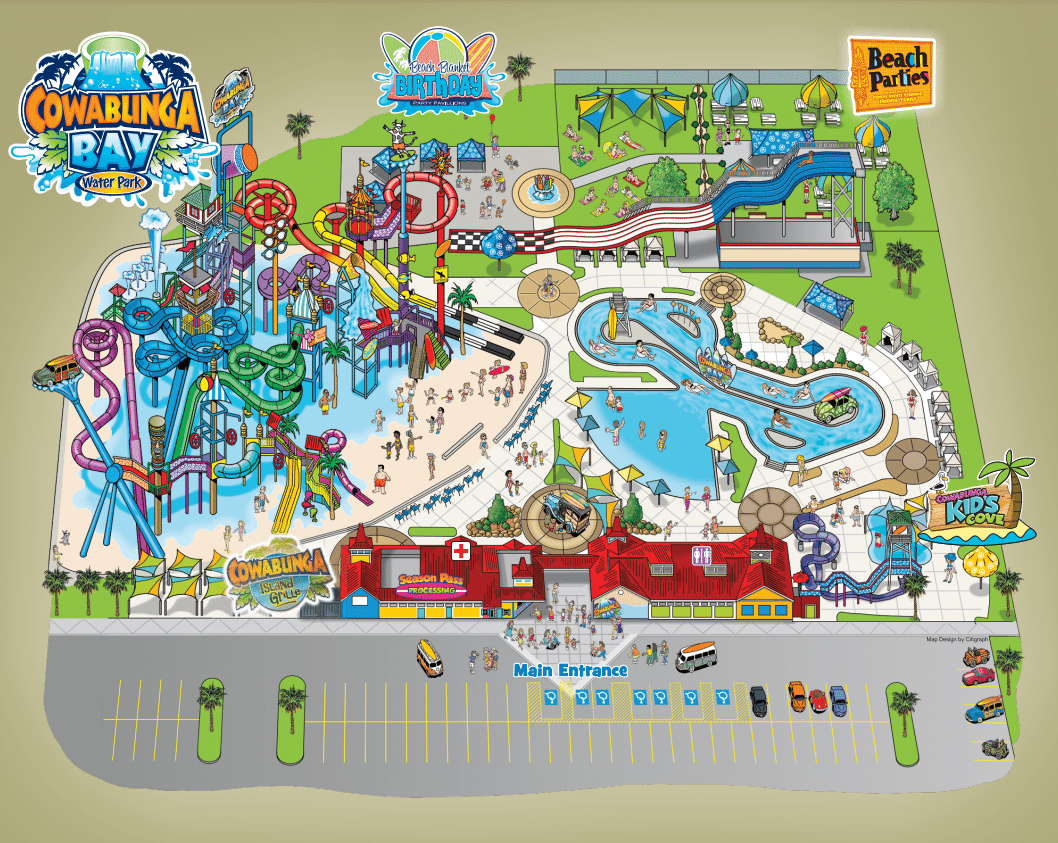 Cowabunga Bay Water Park Utah Map and Brochure (2021