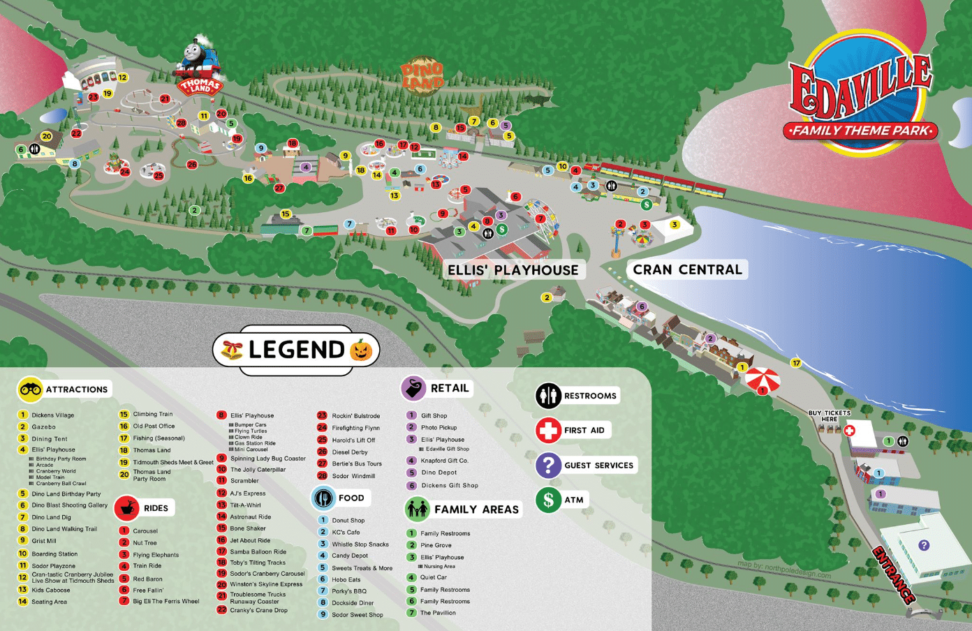 Edaville Family Theme Park Map and Brochure (2024 2019