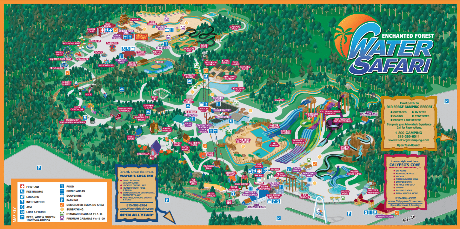 Enchanted Forest Water Safari Map and Brochure (2024 2019