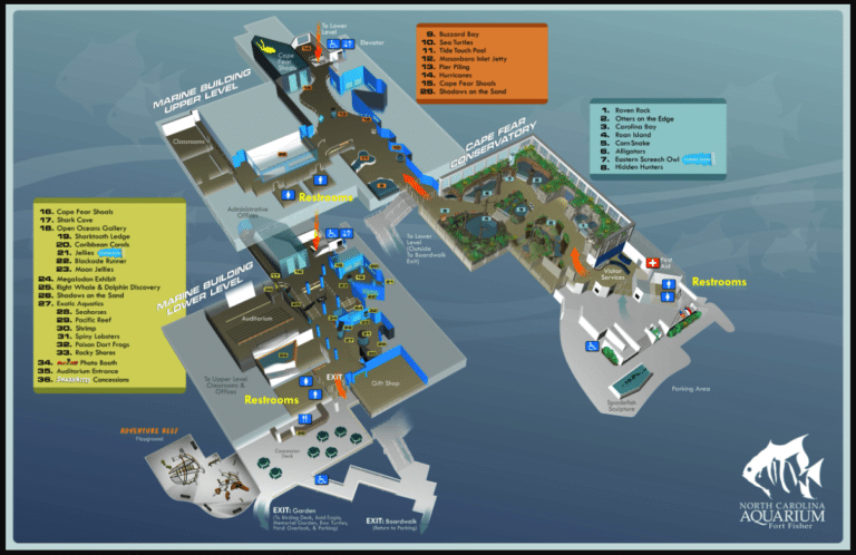 North Carolina Aquariums Fort Fisher Map and Brochure (2023 – 2019)
