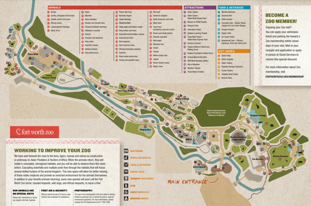 Old Fort Worth Zoo Maps 2015 To 2025 Archive ThemeParkBrochures
