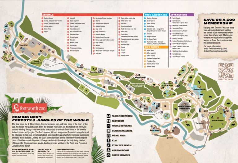 Fort Worth Zoo Map and Brochure (2025 – 2015)
