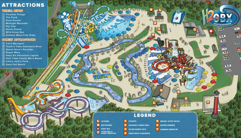H2OBX Waterpark Map and Brochure (2017 – 2025)