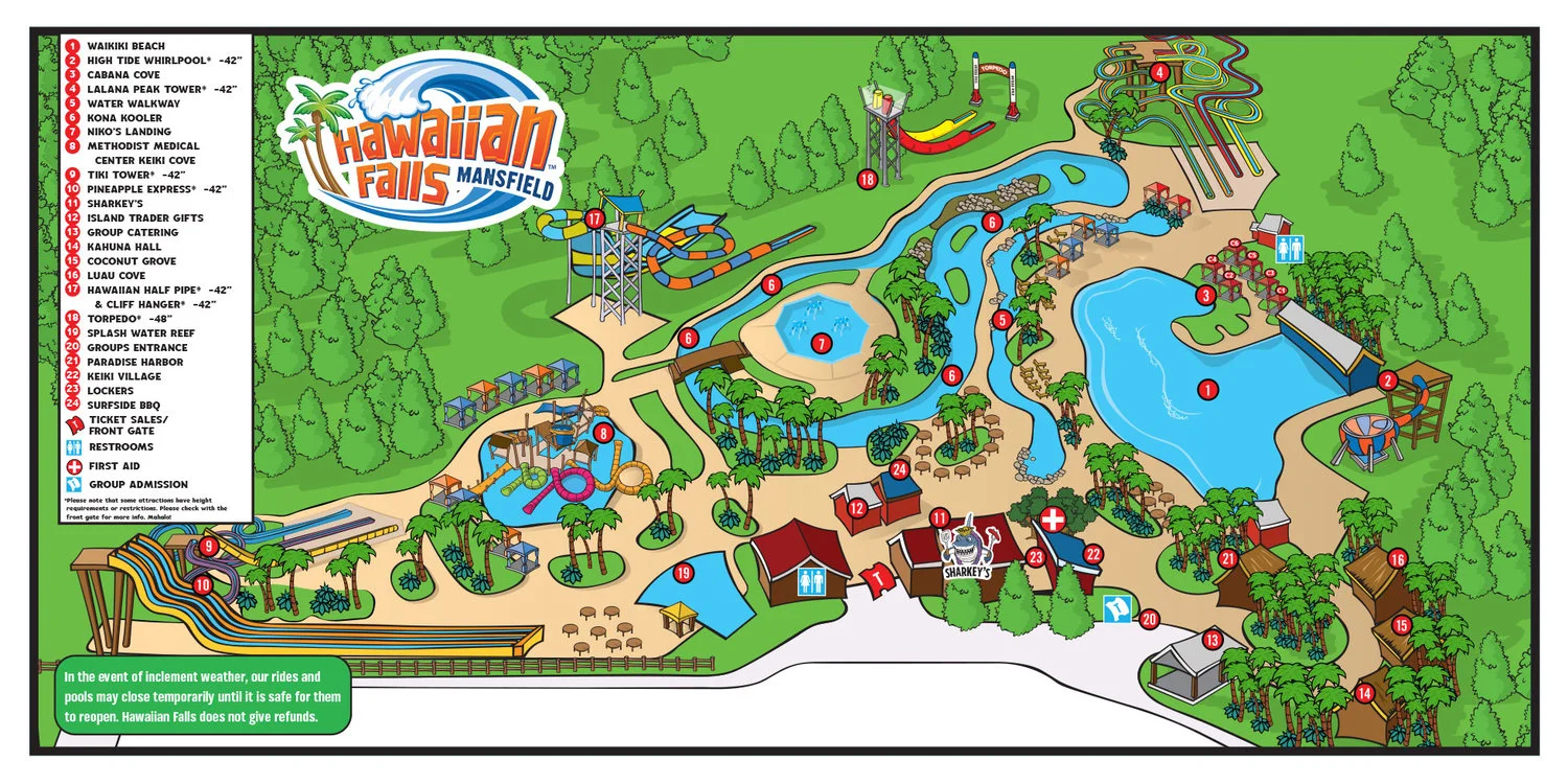 Hawaiian Falls Mansfield Map 2025