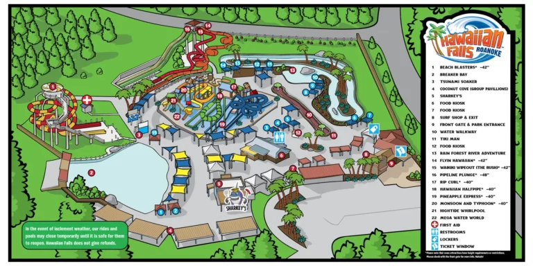 Hawaiian Falls Roanoke Map 2025
