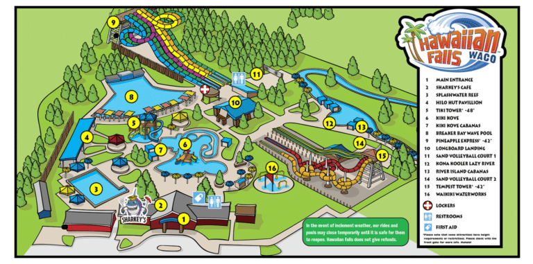 Hawaiian Falls Waco Map and Brochure (2025 – 2023)
