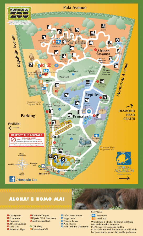 Honolulu Zoo Map and Brochure (2024 – 2020)
