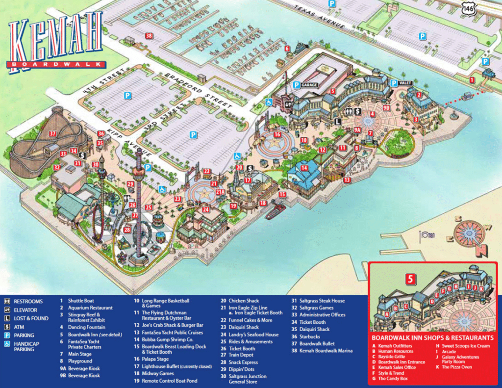 Kemah Boardwalk Map and Brochure (2011 2023)