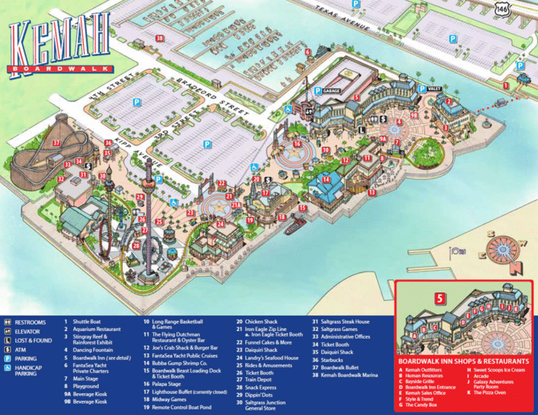 Kemah Boardwalk Map and Brochure (2025 – 2011)