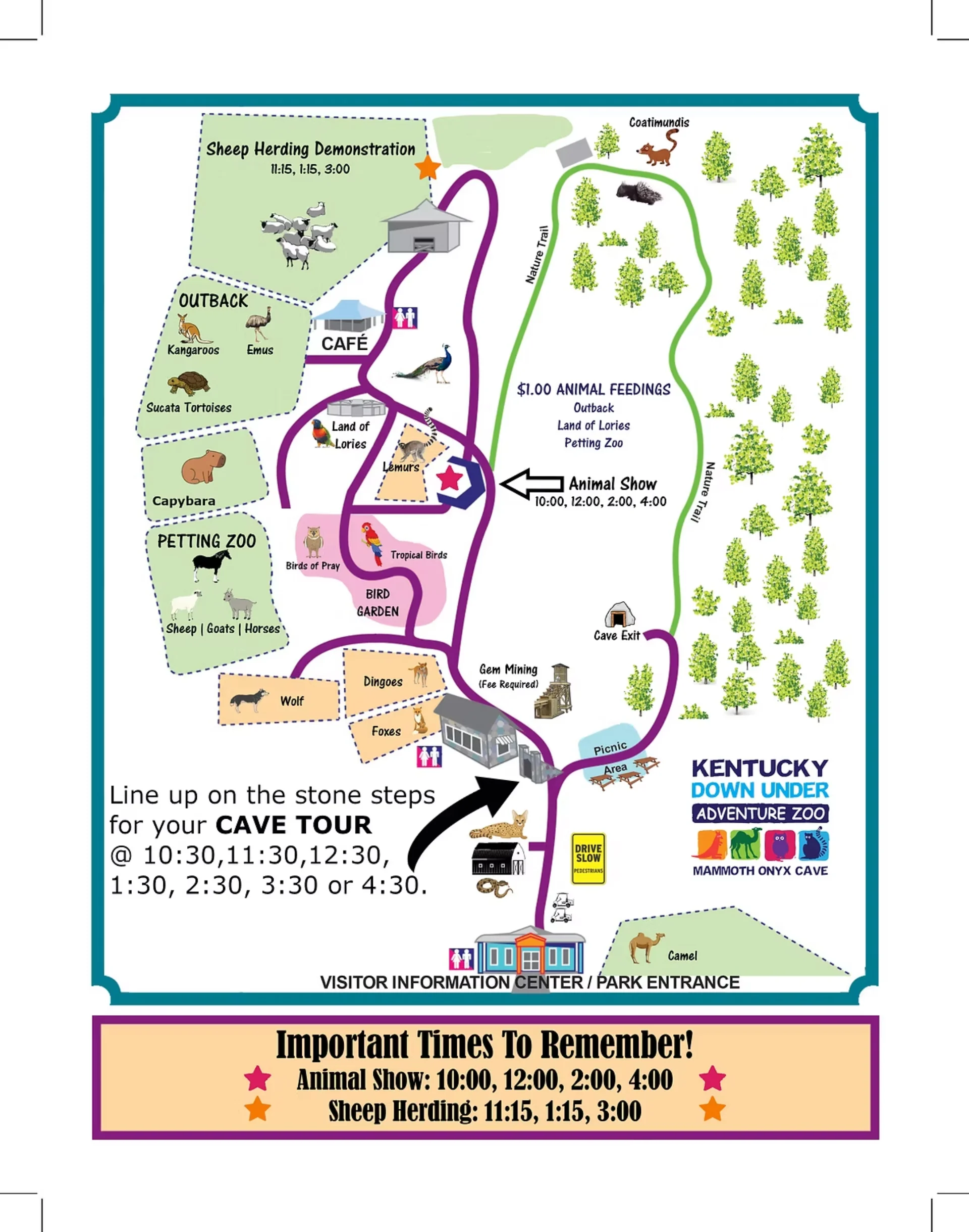 Kentucky Down Under Adventure Zoo Map 2025