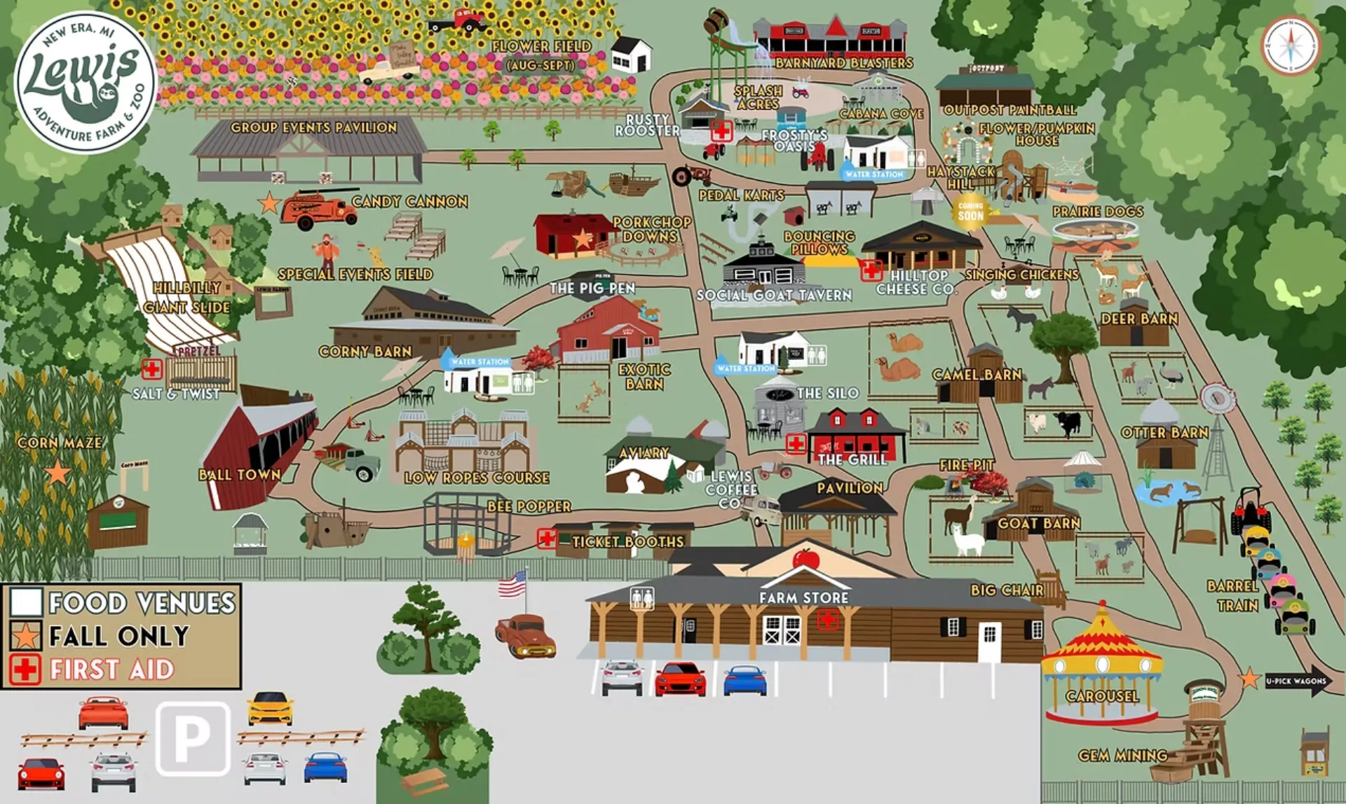 Lewis Adventure Farm & Zoo Map 2025