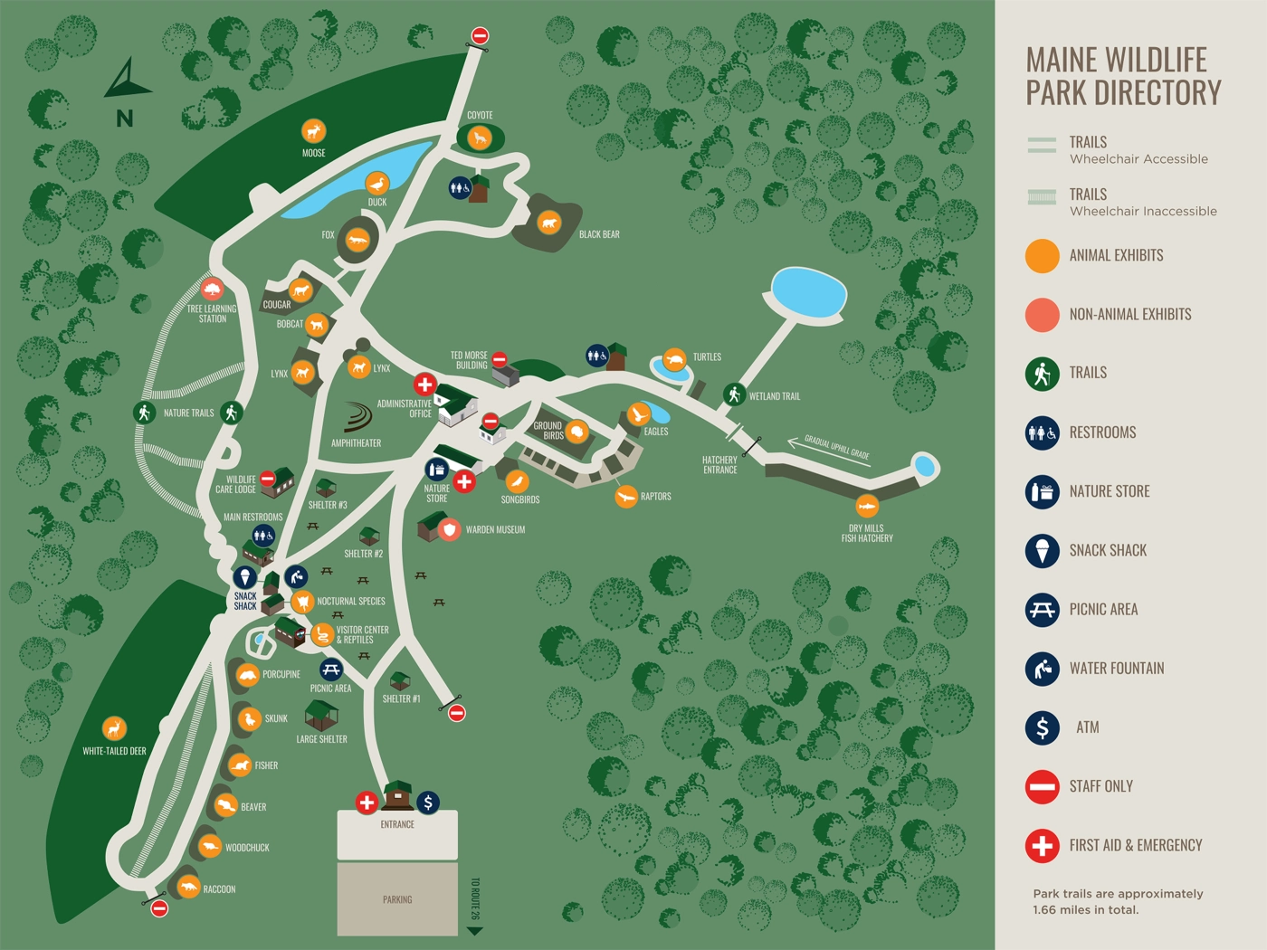Maine Wildlife Park Map 2025