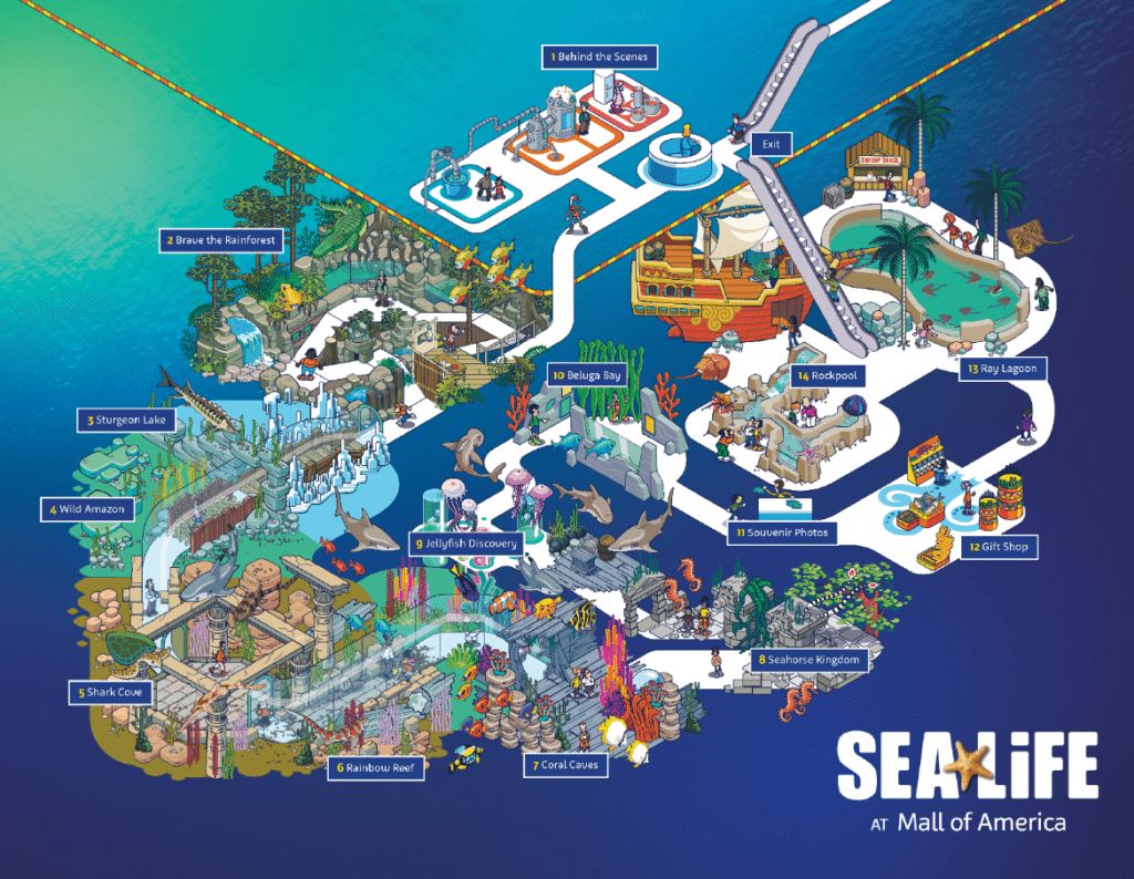 Mall of America Aquarium Map and Brochure (2021 2023
