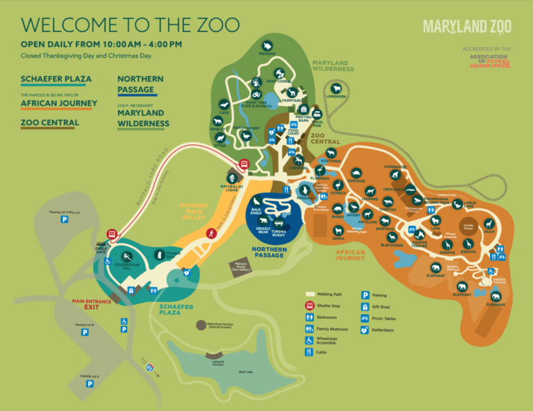Maryland Zoo in Baltimore Map and Brochure (2018 – 2025)
