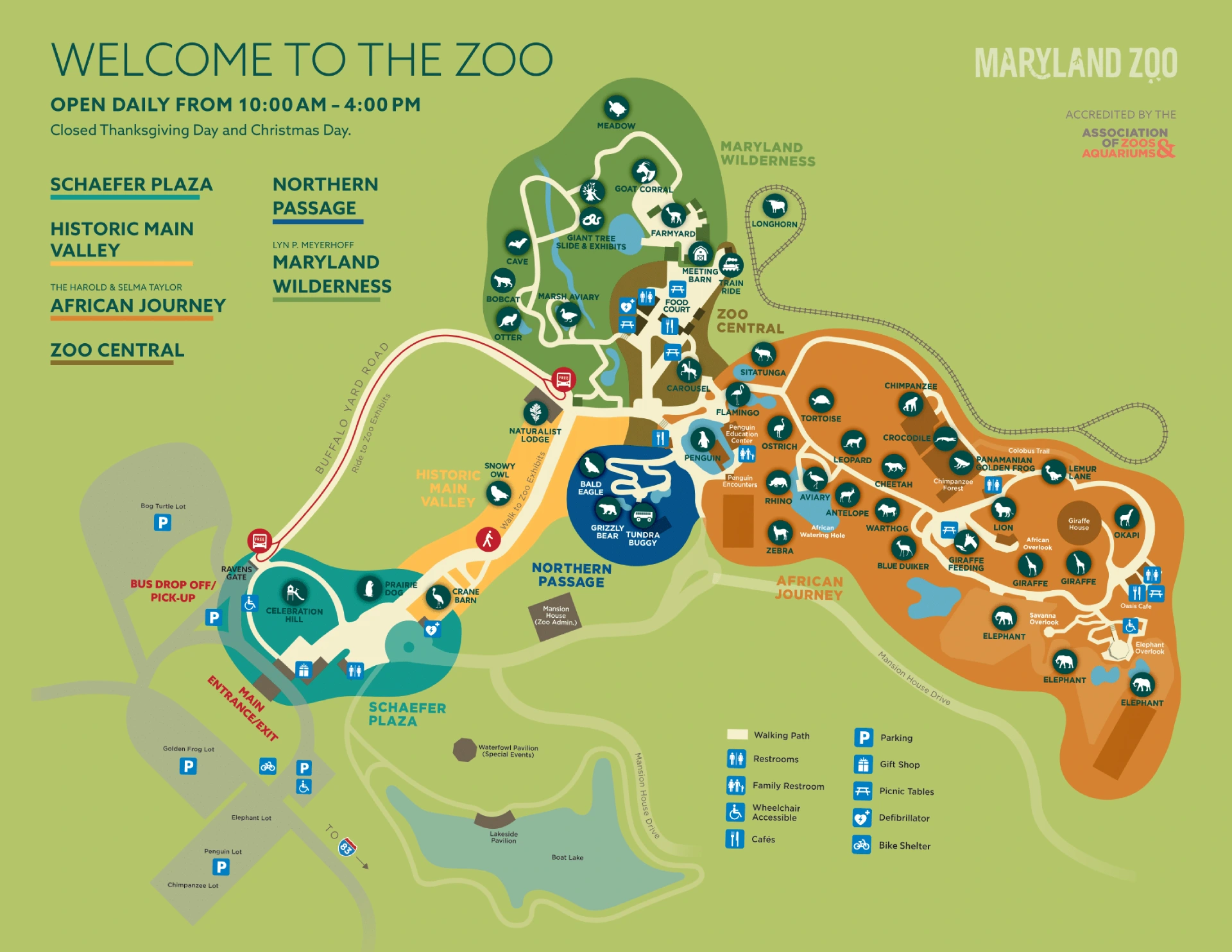Maryland Zoo in Baltimore English Map 2025