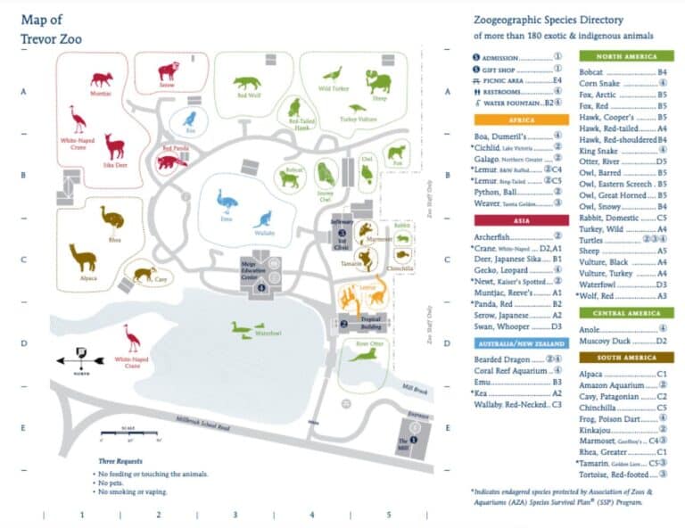 Trevor Zoo Map and Brochure (2025 – 2021)