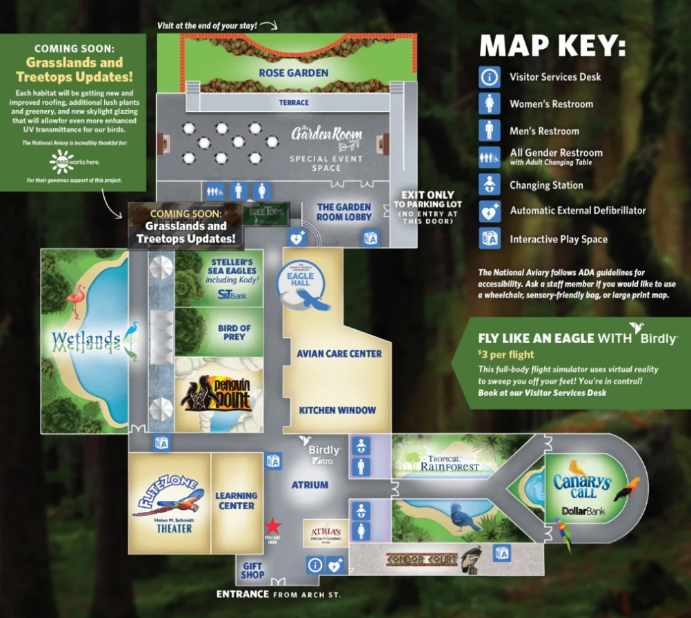 National Aviary Map 2024