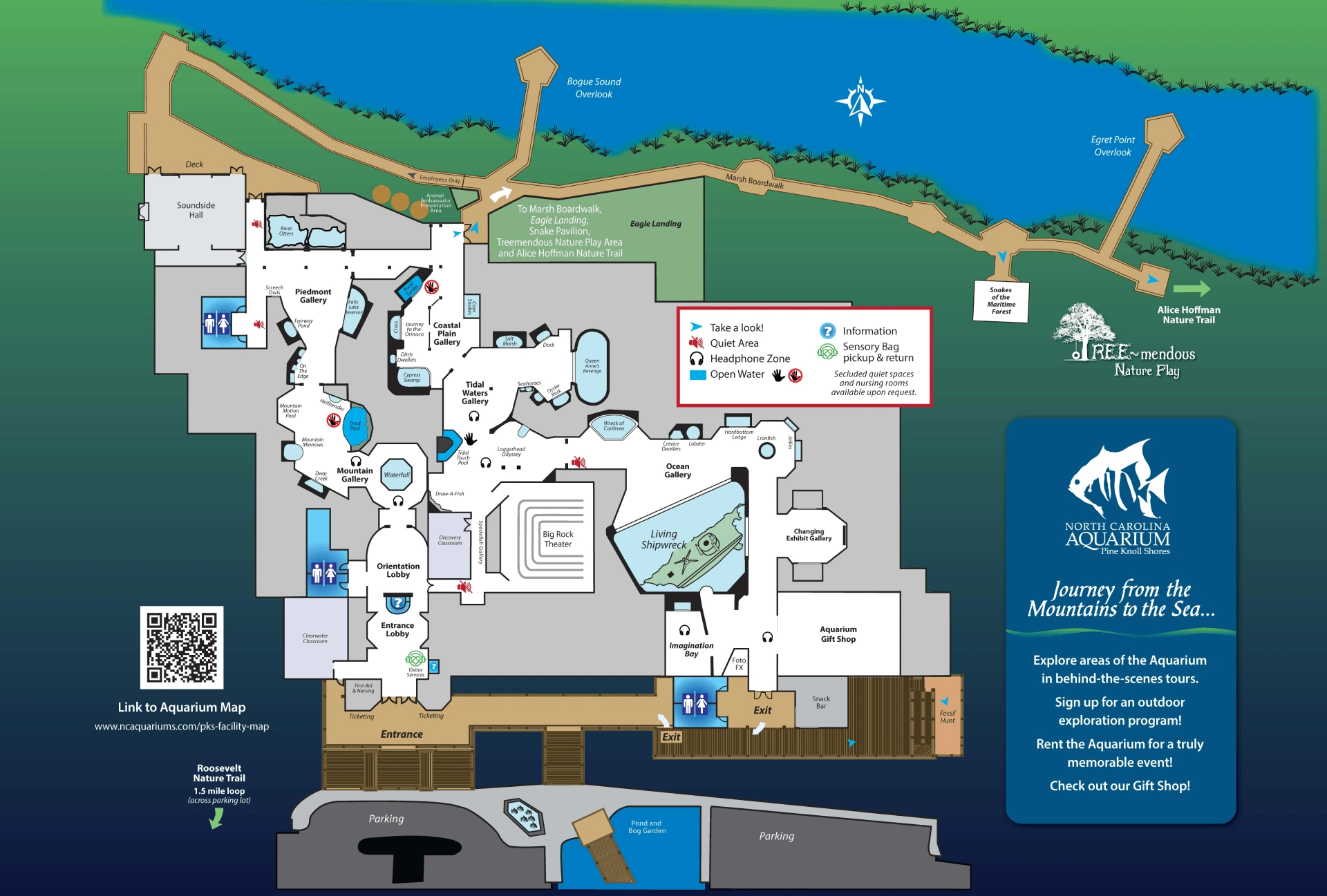North Carolina Aquariums Pine Knoll Shores Map 2025