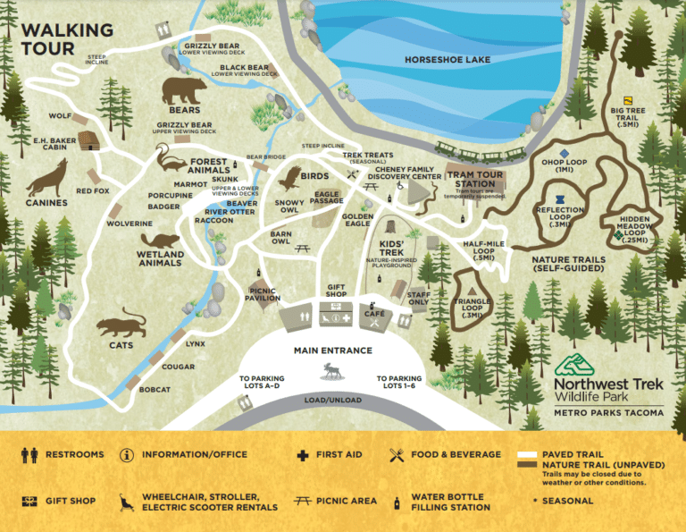 Northwest Trek Wildlife Park Map and Brochure (2025 – 2018)