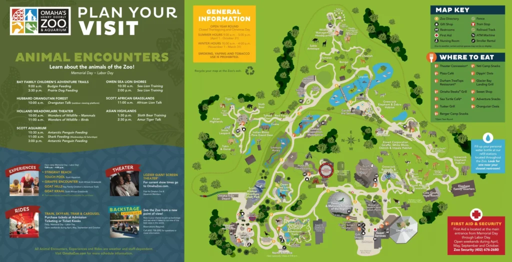 Omaha’s Henry Doorly Zoo and Aquarium Map 2024