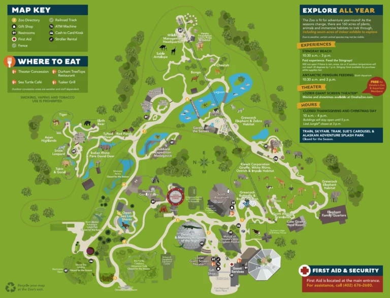 Omaha's Henry Doorly Zoo and Aquarium Map 2025