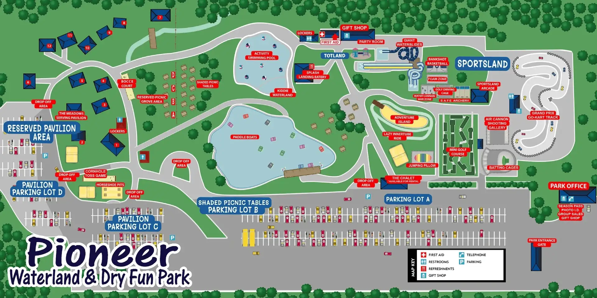 Pioneer Waterland & Dry Fun Park Map 2025