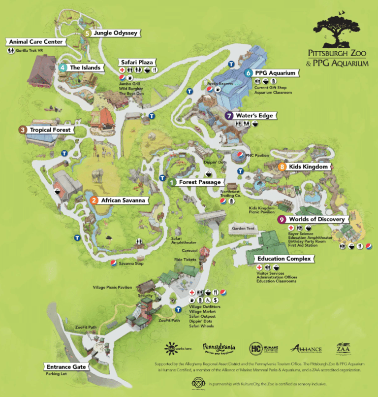 Pittsburgh Zoo & PPG Aquarium Map and Brochure (2025 – 2019)