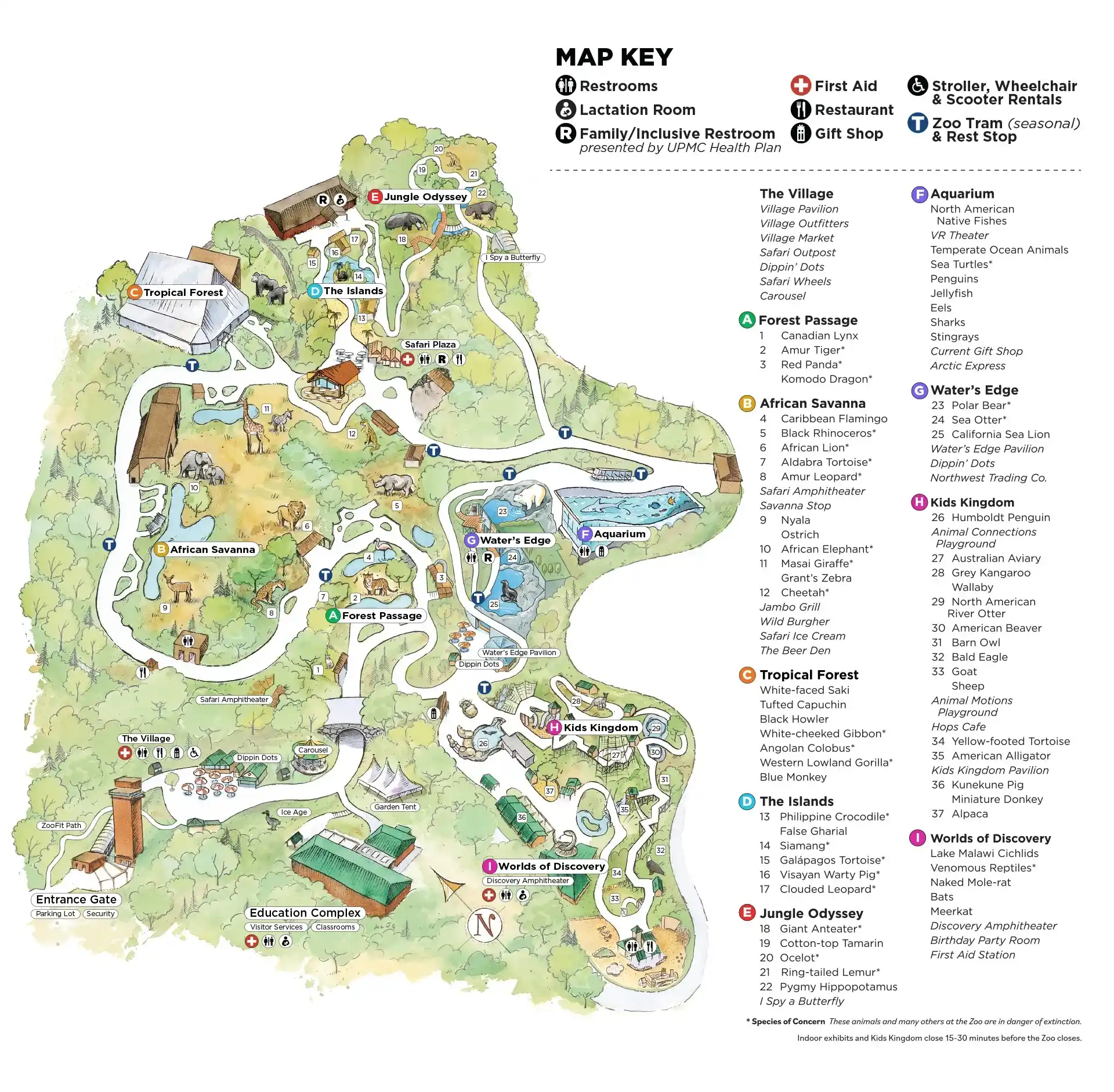 Pittsburgh Zoo & PPG Aquarium Map 2025