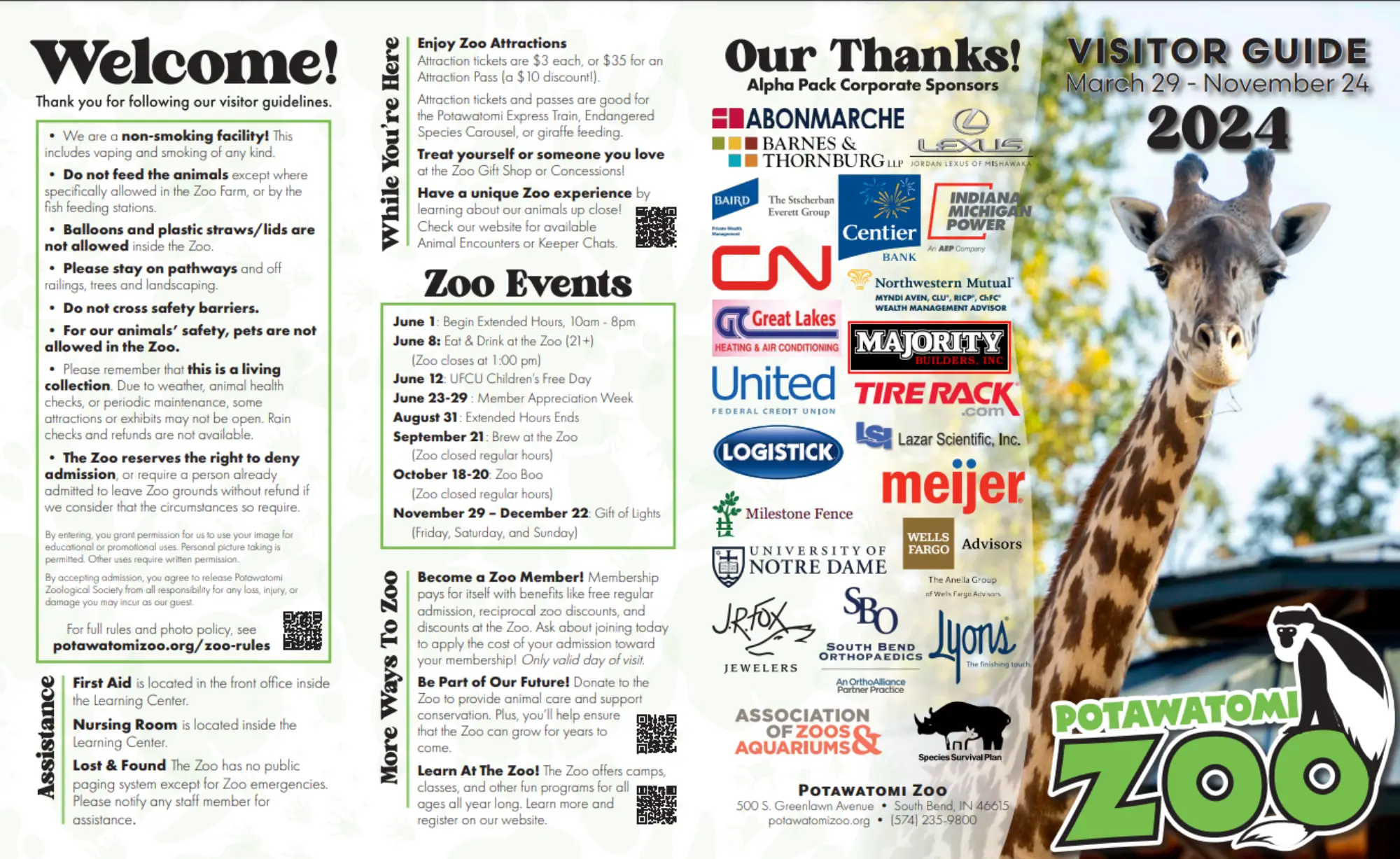 Potawatomi Zoo Map 2025