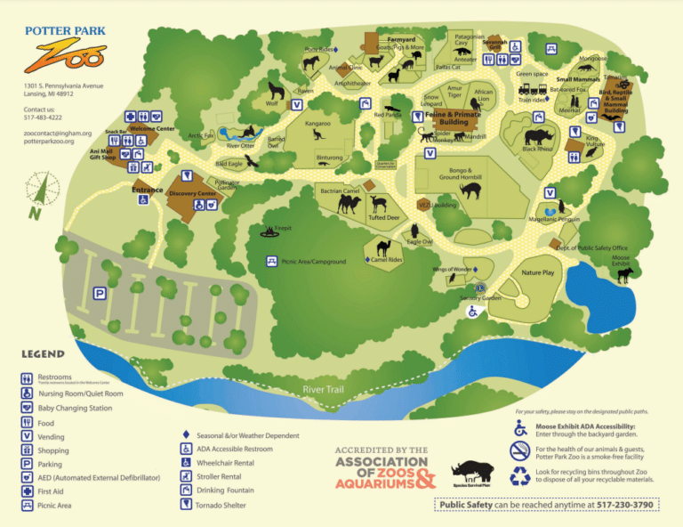 Potter Park Zoo Map and Brochure (2025 - 2019) | ThemeParkBrochures.net