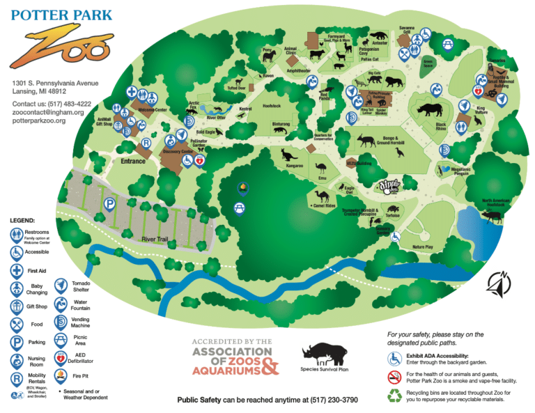 Potter Park Zoo Map and Brochure (2025 – 2019)