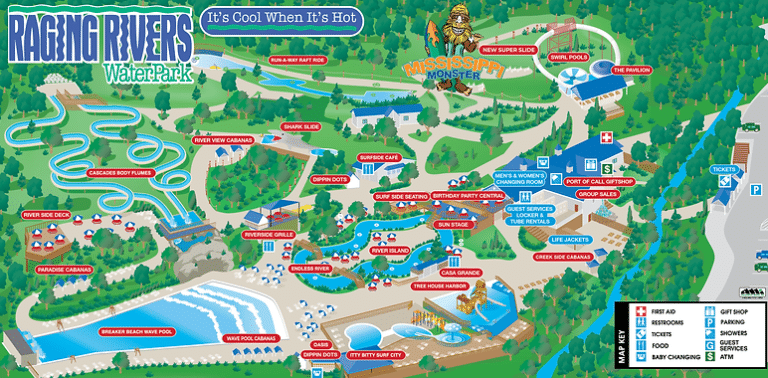 Raging Rivers Waterpark Map and Brochure (2013 – 2025)